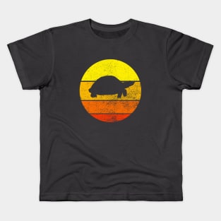 Turtle lover retro vintage sunset Kids T-Shirt